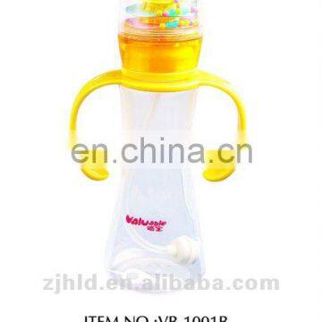 180ml Wonderful design patent music baby bottle with straw, baby products