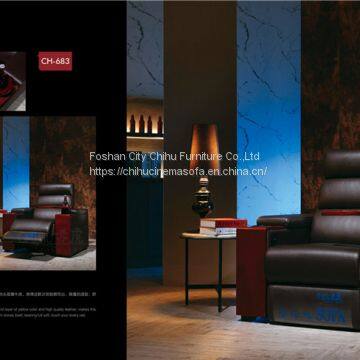 High End Brown Genuine Leather Electric Recliner Sofa for Home Theater photo-3