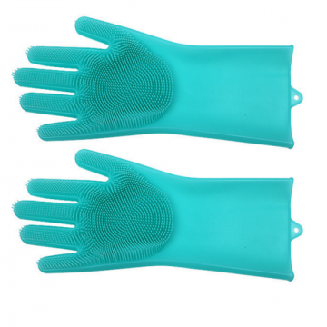 Silicone Rubber Dish Washing Gloves  Kitchen Bathroom Cleaning Durable Heat And Slip Resistant