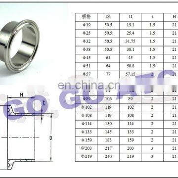A Set of 38 mm Pipe O/D Sanitary 5-1/2 " 316 Stainless Steel Pipe Stainless Tube Sizes Stainless Steel Flanged Tee