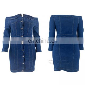 Plus size women's sexy denim dress for fat ladies dresses 5X