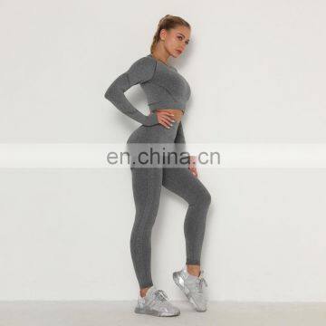 2020 High Quality  Women Seamless Breathable Fitness Yoga Sets Ladies GYM Wear Yoga Set