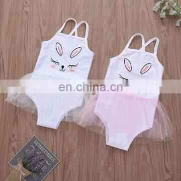 Girls Kids Beach Wear Wholesale Toddler Bathing Suit EASTER DAY BUNNY Embroidery Swimming photo-4