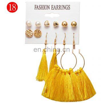 6pcs/set Women Earrings Boutique Exaggerated Matte Stud Earrings GIRL Female Color Earings Creative Jewelry photo-5