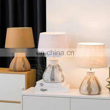 New Korean Hotel Home Decor Nightstand Lamp Exquisite Ceramic Warm Table Lamp for Bedroom photo-2