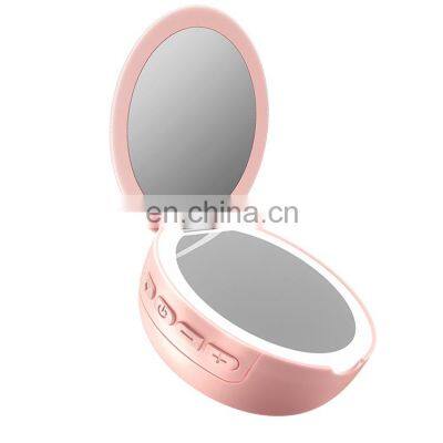 3X with bluetooth speaker LED light makeup mirror USB charging LED speaker makeup mirror wireless portable led makeup mirror