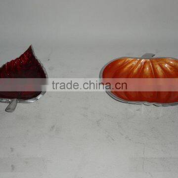 Tree Leaf And Pumpkin Pattern Aluminum Fruit Bowl for Tableware 0908