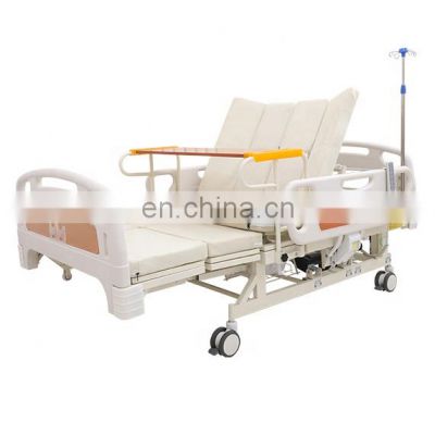 Factory ICU manual five-function nursing bed with toilet