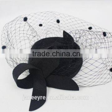 New Design Women 100% Wool Felt Hat/Chuch Hat With Veil photo-4