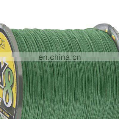 Factory direct selling wholesale 8-strand green  PE 500m Polyethylene braided fishing line