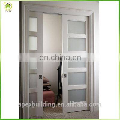 Contemporary Internal Solid Wooden Doors With Glass Flush Glazed Room Dividing Doors photo-3