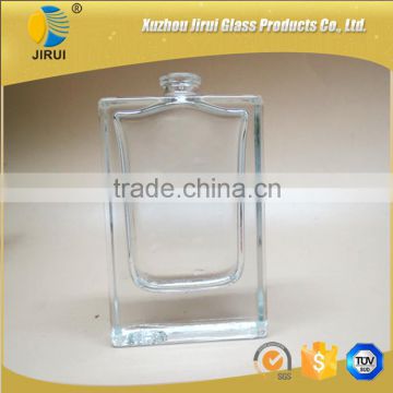 30ml clear glass square perfume bottle with pump sprayer