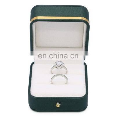 Custom Jewelry Gift Box For Ring Luxury Double Ring Jewelry Box