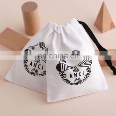 PandaSew Custom logo Lightweight white natural cotton jewelry gift packaging drawstring pouch