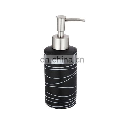 Household beautiful ceramic bathroom accessories set black soap dispenser