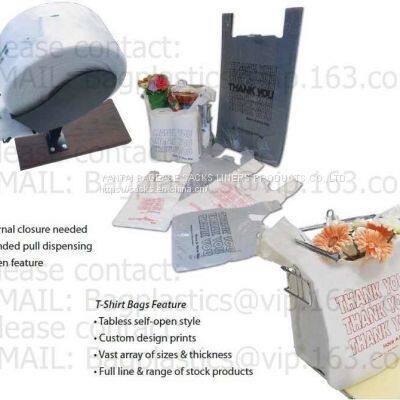 100% Biodegradable And Compostable T-Shirt Bags/Vest Carrier PE Plastic Bag, Vest Carrier Plastic T-Shirt Shopping Bag photo-5