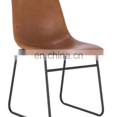 Modern Leisure Industrial  PU Leather Dining Chair