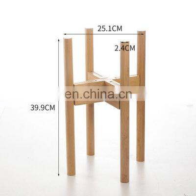 Retro Eco Friendly Bamoboo Corner Plant Stand Gardening Plant Stand Adjustable for Outdoor Indoor Garden Supplies Decorative photo-3