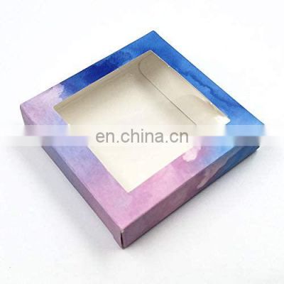 China supplier Custom LOGO Paper eyelash packing box Eyelash marble eyelash design with window packaging box