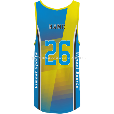 Yellow and Blue Sublimated Basketball Jersey With Full Customization photo-2