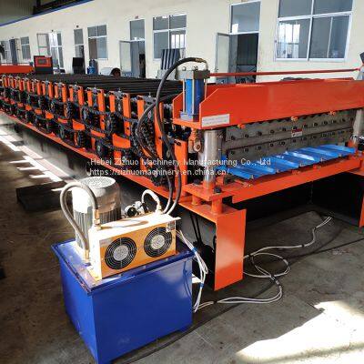 Wholesale Price Double-Layer Corrugated Acanalado and Trapezoidal Tr4 Tr5 Roofing Sheet Cold Roll Forming Building Material Making Machine photo-4