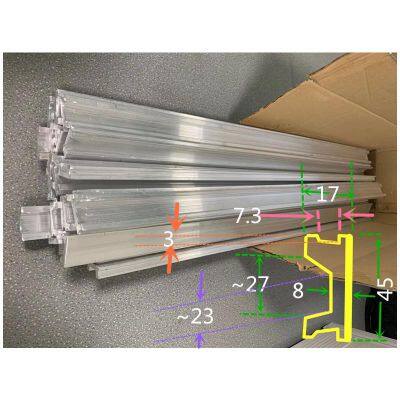 Stretcher guide rail aluminium profile