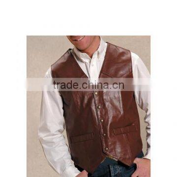 Custom logo leather vest