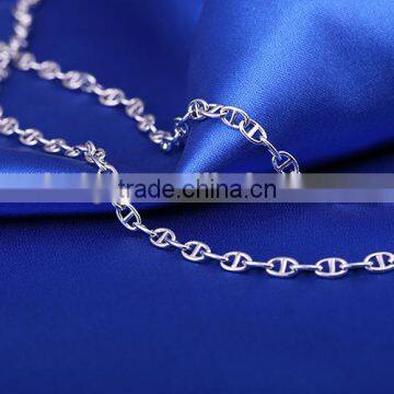 Latest Jewelry Product Designs 2015 Rhodium Plated Flat Curb Chain Sun Necklace photo-5