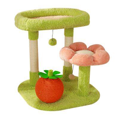 Small Cat Climbing Frame with Scratch Board Jumping Platform Pet Bed Wear-Resistant Cat Toy Supplies