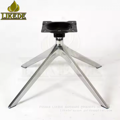 4-Leg Aluminum Swivel Base Lounge Dining Chair Metal for Outdoor Living Room Bedroom Workshop Use With Revolving Turning Feature photo-4