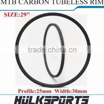 Bicycle Carbon Rims 29ER Mountain Bicycle Rim Carbon Rims For Sale 30mm Width Tubuless Hookless 29 Carbon Rim