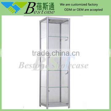 Tall used silver glass aluminium showcase