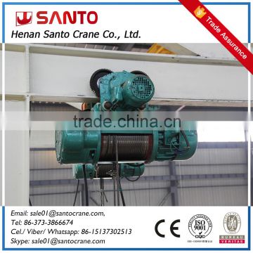 Customized CD1 Model electric hoist crane 2 tons with Electric Trolley