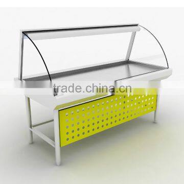 Supermarket deli showcae/electric food warmer cabinet/hot food cabinet/glass food display cabinet/table/case OEM ODM