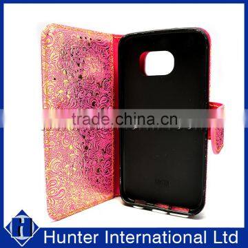 Flower Pattern Wallet Case For Samsung S6 Edge photo-5