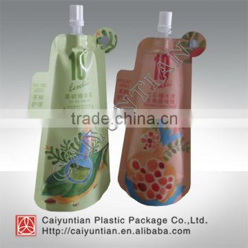 Liquid Stand up pouch with spout for comestic/custom printed spout pouch for doypack packing machine