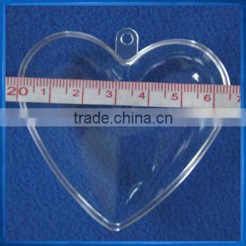 6.5cm clear plastic heart