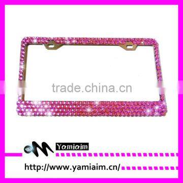 Bling Rhinestone European Size License Plate Frame