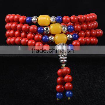 6mm 108 Beads Bracelets Cinnabar Red Bracelet Mala Necklace photo-3