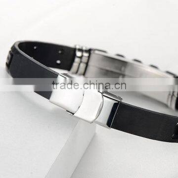 Black Color Custom Shape Silicone Bracelets for Men photo-4