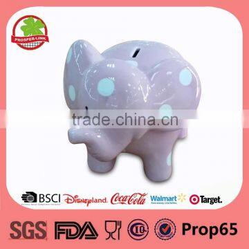 Wholesale 3d Ceramic Animal Elephant Coin Bank