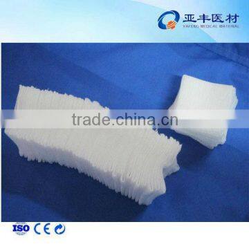 Folded medical gauze swab without x-ray detectable thread