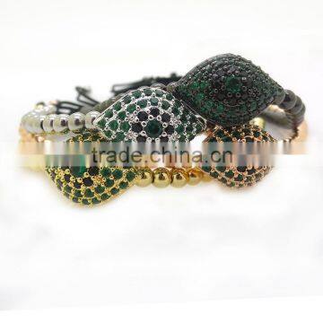 18K plated stainless steel fashion beads man bracelet