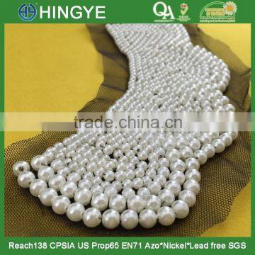 Wholesale Crochet Made White Pearl Beaded Neckline Collar for Garments photo-3