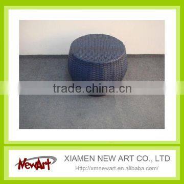 Round black single rattan outdoor chair