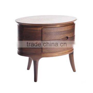 Hight Quality Stylish Nightstand Classic Round Wooden Nightstand Hot Sale Solid Wood Furniture