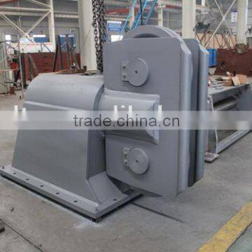 China supplier double horizontal sheave flange mounted balanced head fairlead