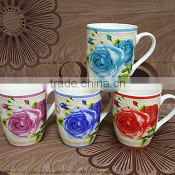 wholesale vintage tea cups ceramic mugs with decal