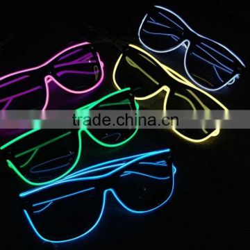 CE RoHS approved led shutter glasses 2*AA battery operated el party sunglasses in USA, UK, Spain