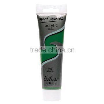 Mont Marte silver series acrylic paint 100ml - Mid Green